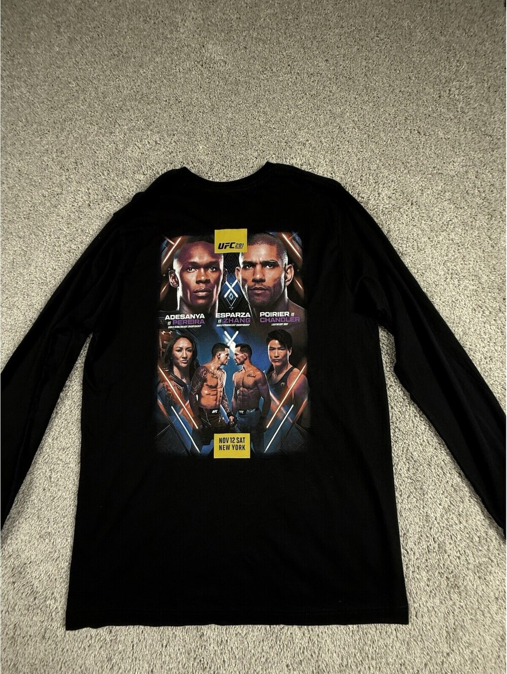 UFC Official 281 Adesanya vs Pereira black cotton graphic t-shirt NWT Size XL